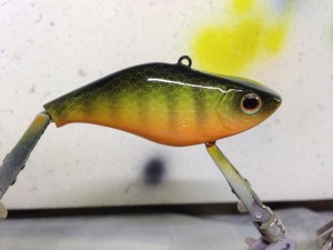 finished natural perch pattern crankbait